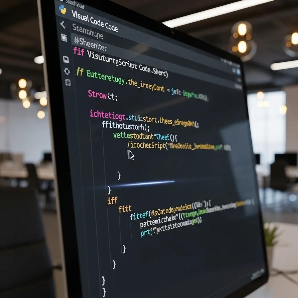 Close-up of coding software on a computer screen representing hard skills