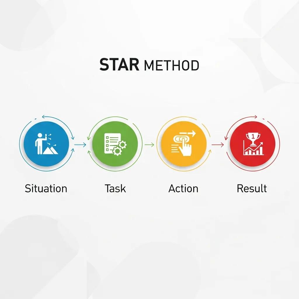 Illustration of the four components of the STAR method for interviews