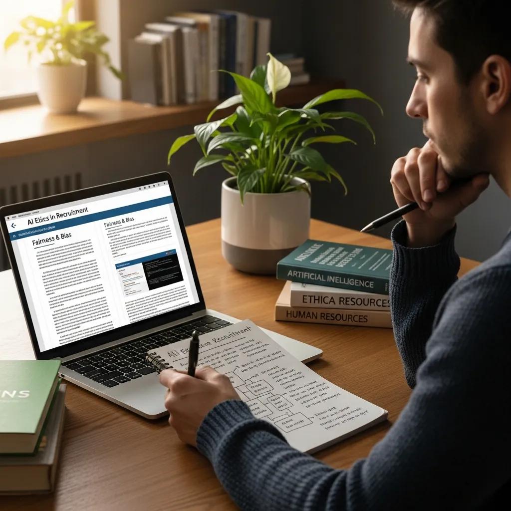Person contemplating ethical considerations of using AI for cover letters, emphasizing authenticity in job applications